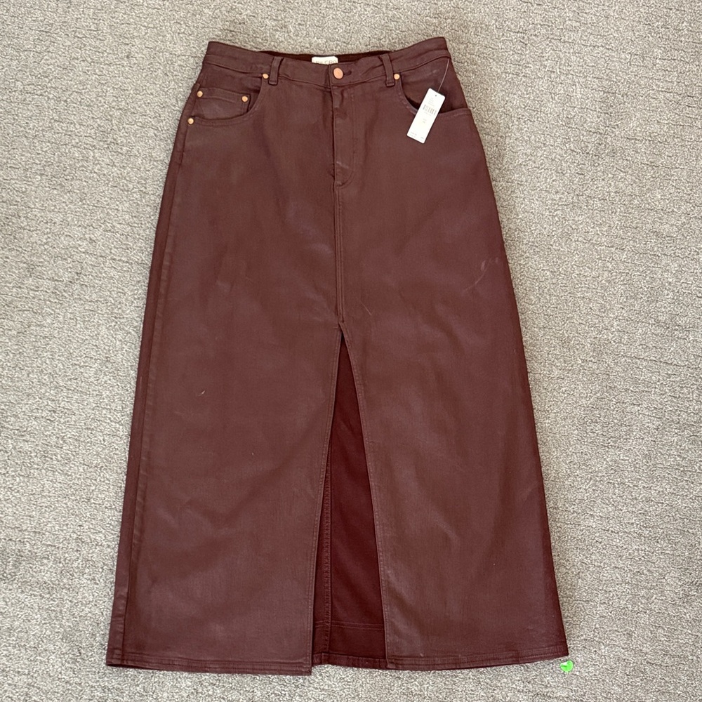 Pilcro Dark Brown Pencil Skirt